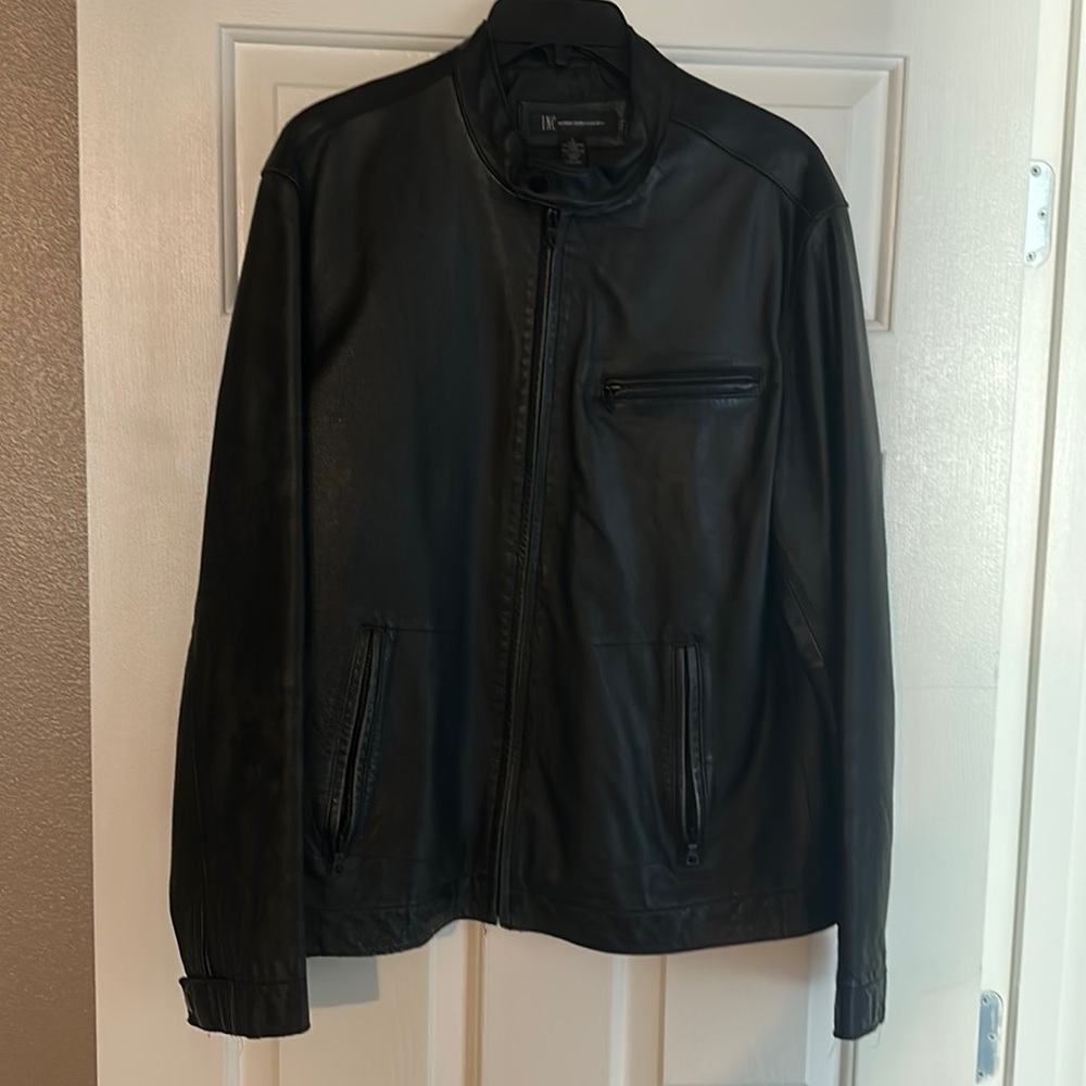 INC Brown Genuine Leather Jacket
